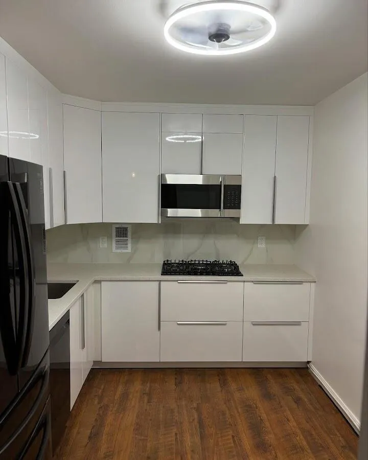 Renovated kitchen with quartz countertops in Lawrence